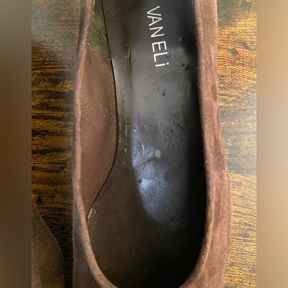 Vaneli Brown Suede Flats, Capped Toe - Picture 9 of 9